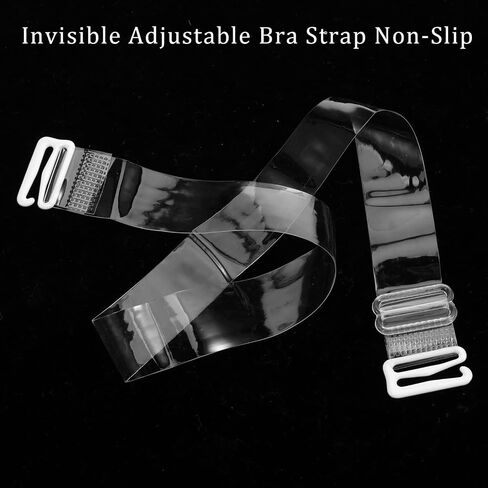 8 Pairs Clear Bra Straps, Invisible Adjustable Bra Strap Non-Slip Transparent Comfortable Shoulder Strap for Women Strapless Bras Ballet Dance to Make Racerback in Kuwait