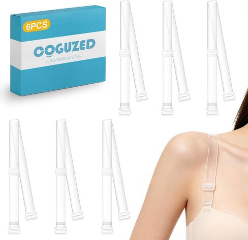 CoguZed 3 Pairs Clear Adjustable Bra Straps, Invisible Non-Slip Transparent Replacement Shoulder Straps for Strapless Dresses, Tops & Formal Wear in Saudi Arabia