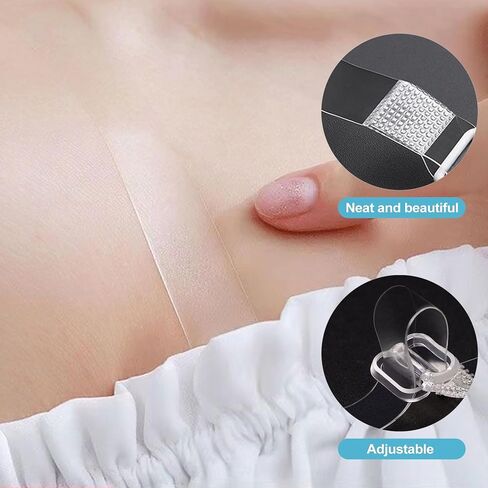 CoguZed 3 Pairs Clear Adjustable Bra Straps, Invisible Non-Slip Transparent Replacement Shoulder Straps for Strapless Dresses, Tops & Formal Wear in Saudi Arabia