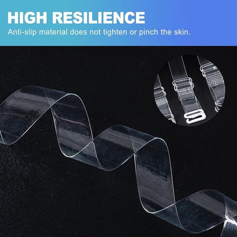 CoguZed 3 Pairs Clear Adjustable Bra Straps, Invisible Non-Slip Transparent Replacement Shoulder Straps for Strapless Dresses, Tops & Formal Wear in Saudi Arabia