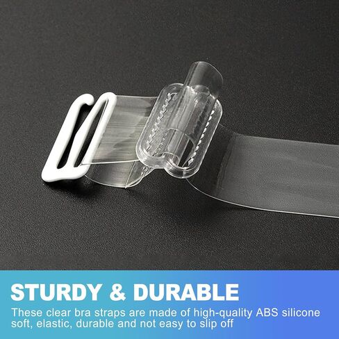 CoguZed 3 Pairs Clear Adjustable Bra Straps, Invisible Non-Slip Transparent Replacement Shoulder Straps for Strapless Dresses, Tops & Formal Wear in Saudi Arabia