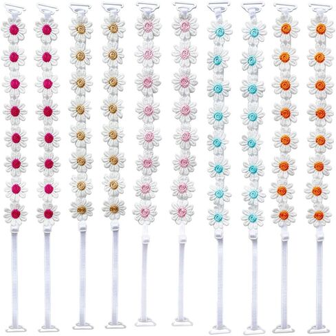 Moly Story Decorative Daisy Flower Bra Straps,Floral Dress Straps for Strapless Bra/Off the Shoulder Dress 5 Pairs/Pack Pink Gold Red Blue Orange in Saudi Arabia