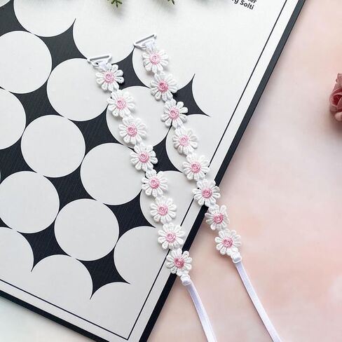Moly Story Decorative Daisy Flower Bra Straps,Floral Dress Straps for Strapless Bra/Off the Shoulder Dress 5 Pairs/Pack Pink Gold Red Blue Orange in Saudi Arabia