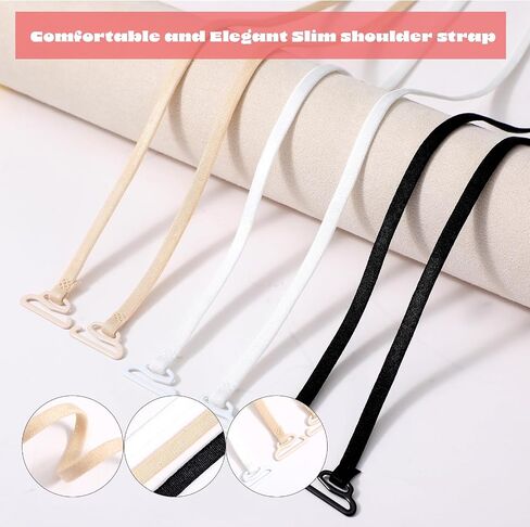 Clear Bra Straps for Women, Invisible Bra Straps Non-slip Bra Strap Holders & Replacement Straps – 8 Clips + 16 Detachable Straps for Slipping & Strapless Bras in Kuwait