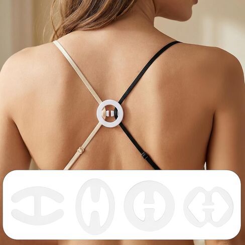 Clear Bra Straps for Women, Invisible Bra Straps Non-slip Bra Strap Holders & Replacement Straps – 8 Clips + 16 Detachable Straps for Slipping & Strapless Bras in Kuwait