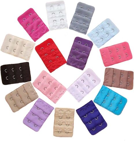 15Pcs Women Bra Extender 3 Rows 2 Hooks Bra Strap Assorted Colors in Kuwait