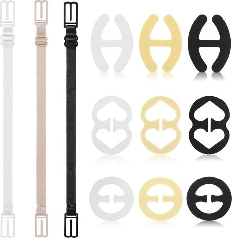 12PCS Bra Strap Clips, Bra Clips to Make Racerback Bra Strap Holder Anti-Slip Buckles Conceal Straps Multicolor in Kuwait