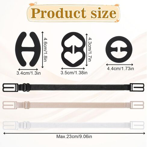 12PCS Bra Strap Clips, Bra Clips to Make Racerback Bra Strap Holder Anti-Slip Buckles Conceal Straps Multicolor in Kuwait