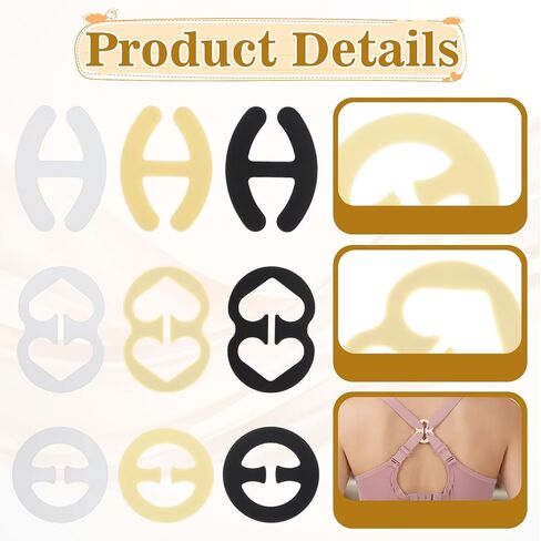 12PCS Bra Strap Clips, Bra Clips to Make Racerback Bra Strap Holder Anti-Slip Buckles Conceal Straps Multicolor in Kuwait