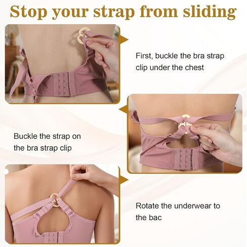 12PCS Bra Strap Clips, Bra Clips to Make Racerback Bra Strap Holder Anti-Slip Buckles Conceal Straps Multicolor in Kuwait