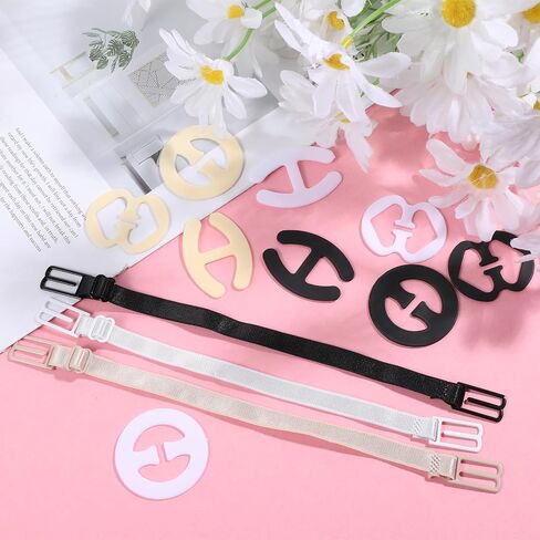 12PCS Bra Strap Clips, Bra Clips to Make Racerback Bra Strap Holder Anti-Slip Buckles Conceal Straps Multicolor in Kuwait
