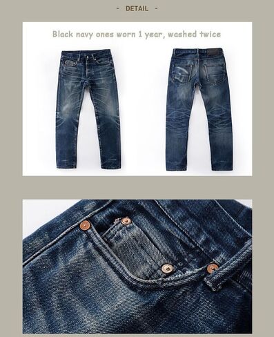 Red Tornado Vintage 14.5oz Black Men's Jeans Slim Fit Straight Leg Raw Selvedge Denim Pants One Wash Jean Preshrink in Saudi Arabia