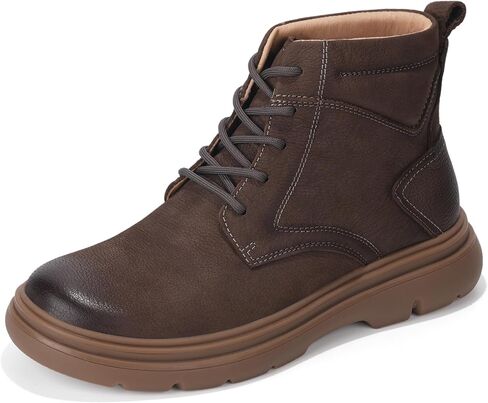 Mens Chukka Casual Boots, Leather Business Dress Shoes for Men, Comfortable Oxford Rubber Ankle Boots in Saudi Arabia