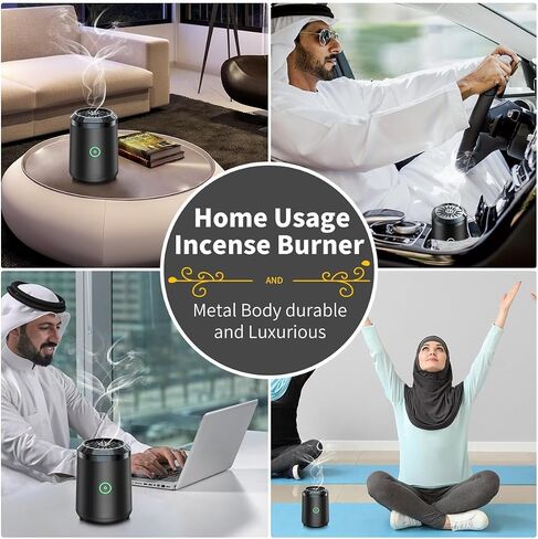 Portable Mini Incense Burner Bakhoor Rechargeable USB Aroma Diffuser Electric Arabic Incense Holder Muslim Home Decoration in Saudi Arabia