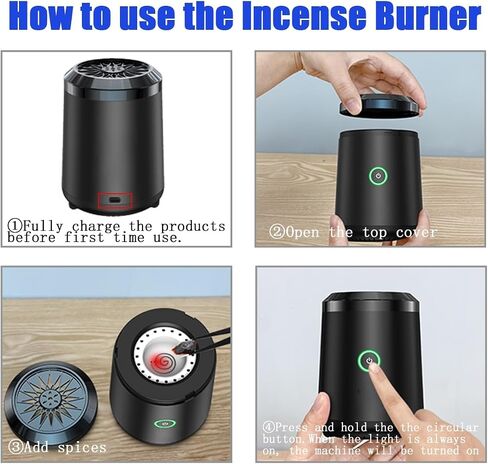 Portable Mini Incense Burner Bakhoor Rechargeable USB Aroma Diffuser Electric Arabic Incense Holder Muslim Home Decoration in Saudi Arabia