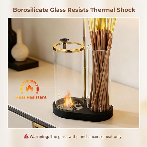 3 in 1 Incense Holder for Sticks Upside Down Anti-Ash Incense Burner with Glass Ash Catcher Backflow Cone Incense Diffuser with Adjustable Threaded Mounting for Mediation Yoga Spa Gifts Home Decor in Kuwait
