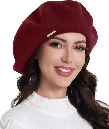 Super Large Brim Wool Beret Hat for Women - 90% Wool Oversized Classic French Berets Solid Color Painter's Hat in Saudi Arabia