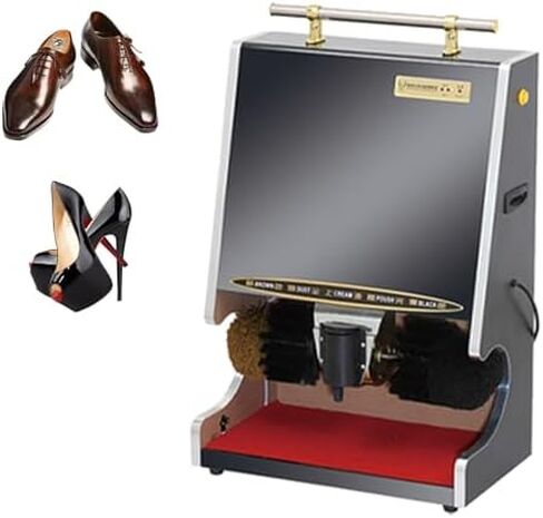 Automatic Electric Shoe Polisher - Stainless Steel Shine Machine for Shoes, Boots, Bags & Sofas - Fast & Efficient Household Cleaning Tool - Black Finish in Saudi Arabia