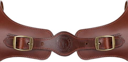Men's Genuine Leather Harness Suspenders - Adjustable Vintage Braces with Brass Hooks for Pants, Weddings & Formal Wear in Kuwait