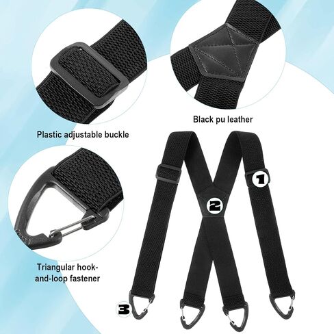 Hecila Invisible Suspenders for Men X Back 1.5" Wide Heavy Duty Suspender with 4 Snap Hooks Adjustable Elastic Men's Suspenders Under Clothes for Jeans Pants Outdoor & Skiing in Kuwait