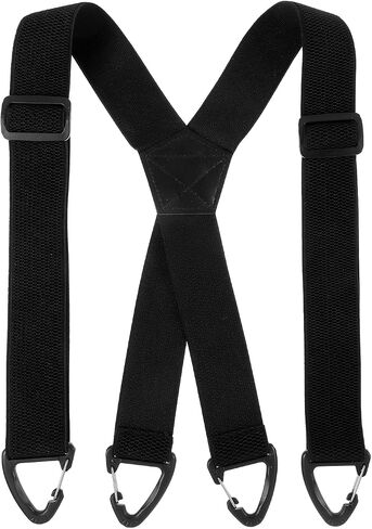 Hecila Invisible Suspenders for Men X Back 1.5" Wide Heavy Duty Suspender with 4 Snap Hooks Adjustable Elastic Men's Suspenders Under Clothes for Jeans Pants Outdoor & Skiing in Kuwait