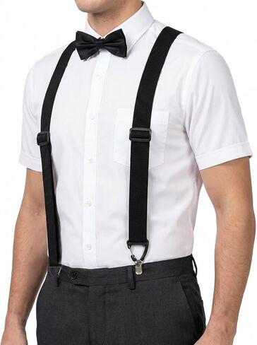 choyaxo Men's Suspenders Elastic X Back Hidden Suspender for Trousers Jeans Men in Kuwait