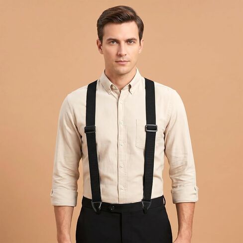 choyaxo Men's Suspenders Elastic X Back Hidden Suspender for Trousers Jeans Men in Kuwait