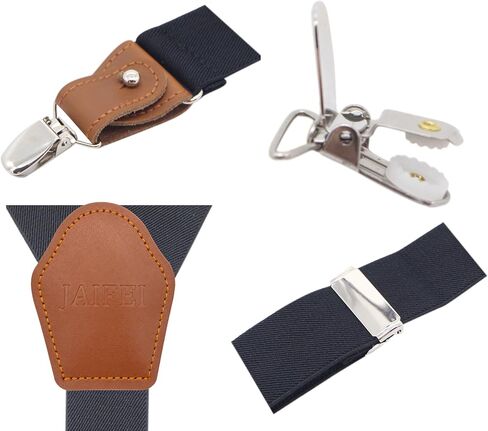 Button Suspenders for Men, 2-in-1 Clip-On & Button-On Dress Suspenders with Genuine Leather Ends, Y-Back, 1.4" Wide in Saudi Arabia