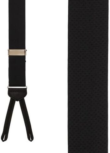 Suspender Store Jacquard Silk Pin Dot Suspenders - 1.38-Inch Wide - Formal Runner End Button - 2 Colors & 2 Sizes in Kuwait