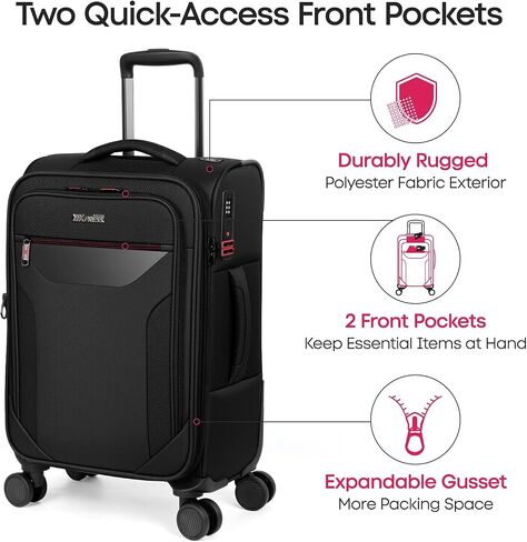 Softside Suitcases with Wheels 32 Inch Luggage,Expandable 20% Luggage w/Spinner Wheels and TSA LOCK,Large Checked Suitcase for Men/Women（Black,32in） in Kuwait