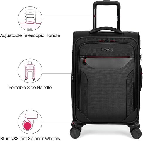 Softside Suitcases with Wheels 32 Inch Luggage,Expandable 20% Luggage w/Spinner Wheels and TSA LOCK,Large Checked Suitcase for Men/Women（Black,32in） in Kuwait