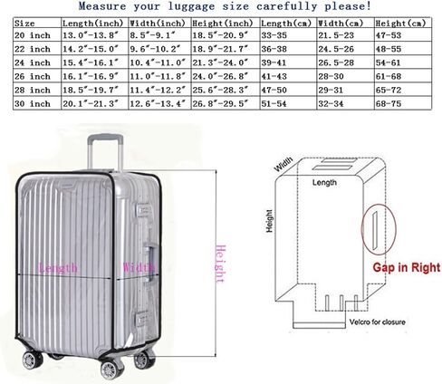 JenKin Luggage Protector Suitcase Cover PVC Waterproof Travel Suitcase Fits Most 20" to 30"(28") in Saudi Arabia