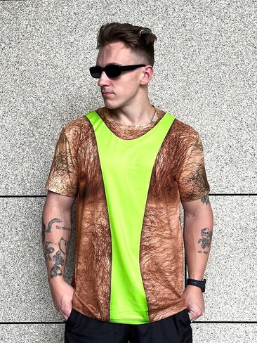 Novelty Print T-Shirt, Eye Catching Graphic Design, Short Sleeve, Funny Party, Multicolor, Crew Neck in Saudi Arabia