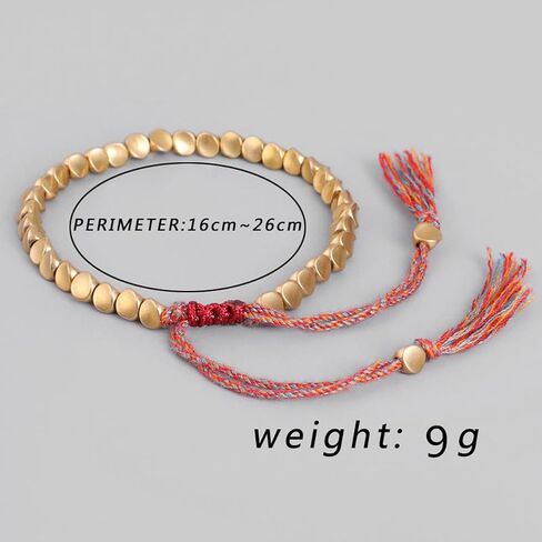 Tibetan Copper Bracelet for Women & Men,Buddhist Beaded Bracelet of Fortune,Healing Copper Bead Anklet,Pulsera de Cobre para Mujer,Adjustable Friendship Bracelet,Unisex Gift in Saudi Arabia