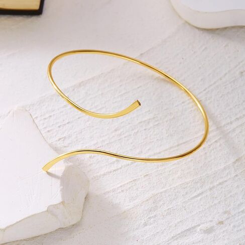 Minimalist Double Layered Open Cuff Anklet for Women 14K Gold Plated Adjustable Ankle Bracelet Chain Dainty Beach Holiday Fashion Jewelry Accessary in Saudi Arabia