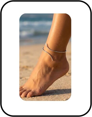 Minimalist Double Layered Open Cuff Anklet for Women 14K Gold Plated Adjustable Ankle Bracelet Chain Dainty Beach Holiday Fashion Jewelry Accessary in Saudi Arabia