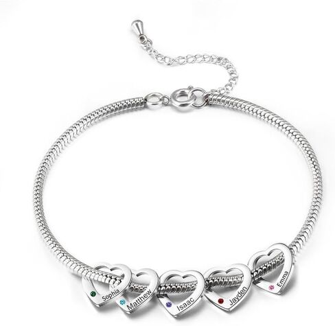 Personalized Birthstone Anklet for Women – Custom Name Ankle Bracelet, Adjustable Beach Anklets, Gift for Mom, Wife, Her in Saudi Arabia