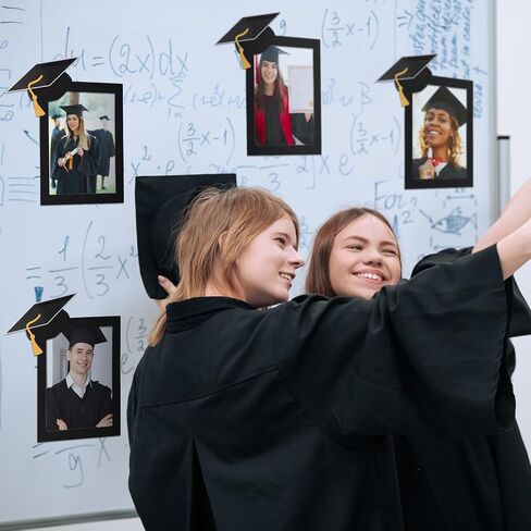 Wenqik 6 Pcs Graduation Cap Magnetic Picture Frames with Black Border 4''x6'' Class of 2026 Magnet Photo Frame Holder Decor for Graduation Party Home Office School Supplies in Kuwait