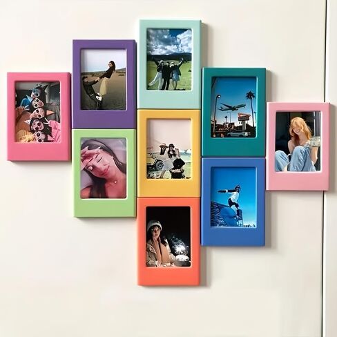 5PCS Magnetic Photo Frames for Refrigerator, 3 Inch Colorful Magnet Picture Holder, Mini Photo Display Frame for Fridge, Locker, Kitchen, Office, School, Refrigerator Decor and Picture Display (Multicolor) in Saudi Arabia