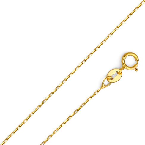 TGDJ 14k Yellow Gold Peace Sign Pendant with 0.9mm Cable Chain Necklace in Kuwait