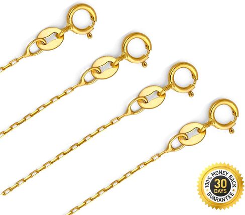 TGDJ 14k Yellow Gold Peace Sign Pendant with 0.9mm Cable Chain Necklace in Kuwait