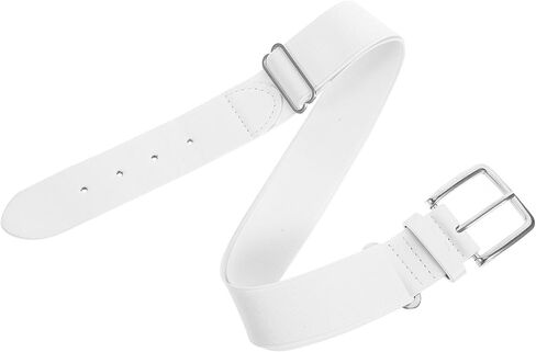 KALLORY Baseball Belt Elastic Waist Belt Adjustable White Synthetic Leather Unisex Adult Sports for Men and Women in Kuwait