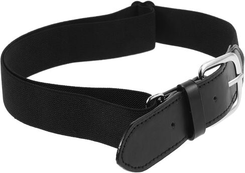 KALLORY Youth Elastic Baseball Belt, Flexible Softball Belt with Alloy Buckle, Adjustable Unisex Sports Waistband for Boys, Black Sports Accessory for Softball and Baseball in Kuwait