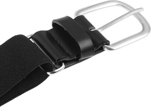 KALLORY Youth Elastic Baseball Belt, Flexible Softball Belt with Alloy Buckle, Adjustable Unisex Sports Waistband for Boys, Black Sports Accessory for Softball and Baseball in Kuwait