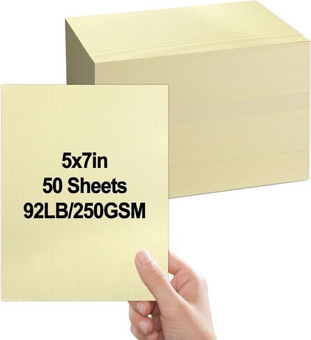 party greeting 5x7 Linen Paper Textured Cardstock Heavyweight Textured Index Cards Printable Linen Cardstock 92lb Cover for Printing Wedding Baby Shower Invitation Greeting Postcards 50 Pcs(Cream) in Saudi Arabia