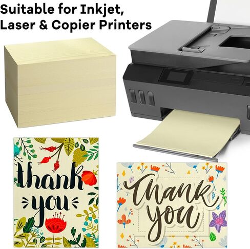party greeting 5x7 Linen Paper Textured Cardstock Heavyweight Textured Index Cards Printable Linen Cardstock 92lb Cover for Printing Wedding Baby Shower Invitation Greeting Postcards 50 Pcs(Cream) in Saudi Arabia