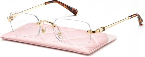 CCVOO Fashion Metal Rimless Reading Glasses for Women - Computer Readers with Blue Light Protection in Kuwait