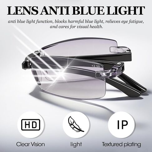 2 Pcs Auto Focus Glasses Presbyopia Glasses Intelligent Zoom Reading Glasses Anti-Blue Light Eye Protection Optics Glasses For Women & Men in Saudi Arabia
