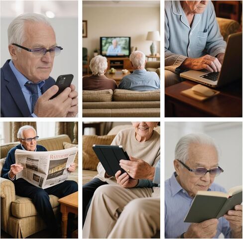 2 Pcs Auto Focus Glasses Presbyopia Glasses Intelligent Zoom Reading Glasses Anti-Blue Light Eye Protection Optics Glasses For Women & Men in Saudi Arabia