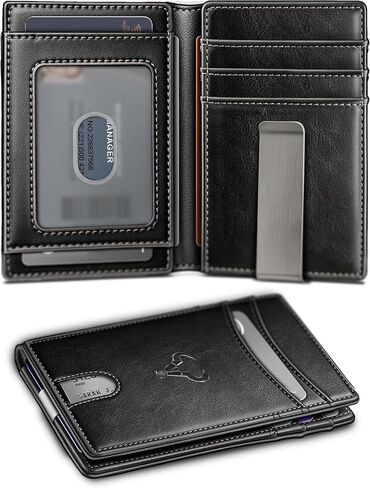 BULLIANT Slim Wallet For Men, Magnetic Flip Wallet 11Cards Metal Money Clip Pocket Fit RFID Blocking in Kuwait